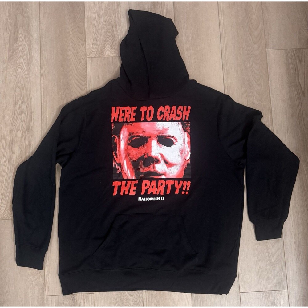 Halloween II Michael Myers Hoodie Costume Here To Crash The Party Horror 2XL